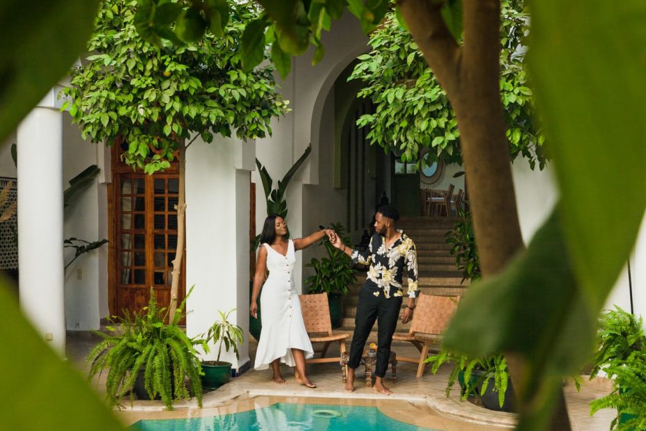 Couple photoshoot in Riad in Marrakech by Morocco Photographer